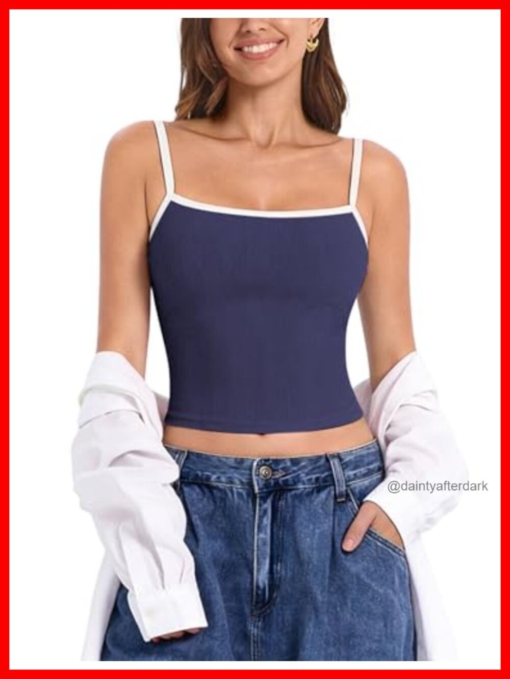Women's Ribbed Yoga Cami Tank Top Adjustable Strap Compression Athletic Gym Top